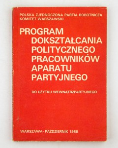 Program dokształcania politycznego pracowników aparatu partyjnego