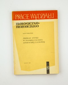 Przekaz antyku w polskiej zagadce literackiej i ludowej, Witkowski L.